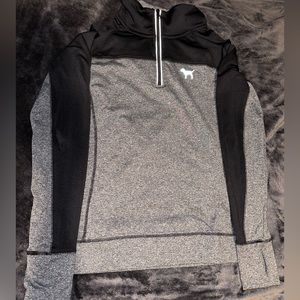 Victoria’s Secret PINK Black and Grey Quarter Zip Sweatshirt